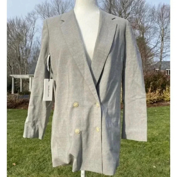NWT Aritzia Babaton Christos Blazer Jacket in Grey Oversized - Picture 1 of 9